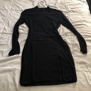 Black Mock mini dress with small slit